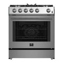 Forno 4-Piece Appliance Package - 30-Inch Espresso Gas Range , Wall Mount Range Hood, 36-Inch French Door Refrigerator, and Dishwasher in Stainless Steel