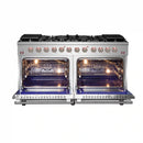 Forno 2-Piece Appliance Package - 60-Inch Gas Range and Wall Mount Range Hood in Stainless Steel