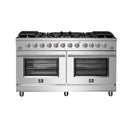 Forno 2-Piece Appliance Package - 60-Inch Gas Range and Wall Mount Range Hood in Stainless Steel