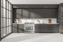 Forno 4-Piece Appliance Package - 36-Inch Gas Range, Refrigerator, 24-Inch Microwave Oven, & 3-Rack Dishwasher in Stainless Steel