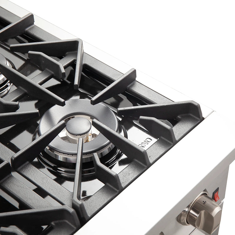 Forno 4-Piece Appliance Package - 36-Inch Gas Range, Wall Mount Range Hood, 60-Inch Built-In Convertible Refrigerator, and Dishwasher in Stainless Steel