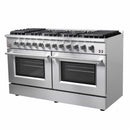 Forno 2-Piece Appliance Package - 60-Inch Gas Range and Wall Mount Range Hood in Stainless Steel