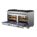 Forno 2-Piece Appliance Package - 60-Inch Gas Range and Wall Mount Range Hood in Stainless Steel