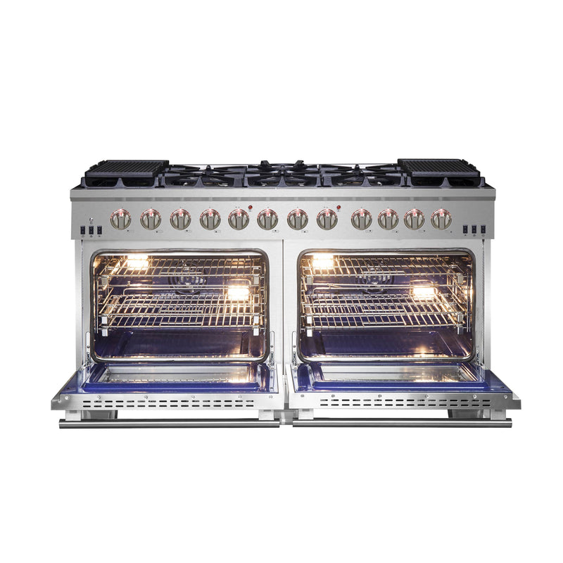 Forno 60-Inch Capriasca Gas Range with 10 Burners and 200,000 BTUs (FFSGS6260-60)