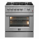 Forno 2-Piece Appliance Package - 30-inch Giovanni Gas Range and 31-Inch Refrigerator in Stainless Steel (FBDL-020-01CAUS)