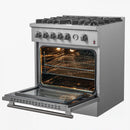 Forno Giovanni 30-inch Gas Range with 5 Gas Burners, 4.32 cu.ft. Convection Gas Oven with Temperature Gauge in Stainless Steel (FFSGS6274-30)