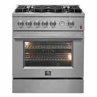 Forno Giovanni 30-inch Gas Range with 5 Gas Burners, 4.32 cu.ft. Convection Gas Oven with Temperature Gauge in Stainless Steel (FFSGS6274-30)