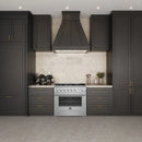 Forno Marco 36-Inch Gas Range 6 Gas Burners, 5.36 cu.ft. Convection Oven and Temperature Gauge in Stainless Steel shown in a styled kitchen, view 2