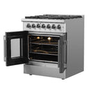 Forno 30-Inch Galiano Freestanding French Door Dual Fuel Range with 5 Burners and 68,000 BTUs in Stainless Steel (FFSGS6356-30)