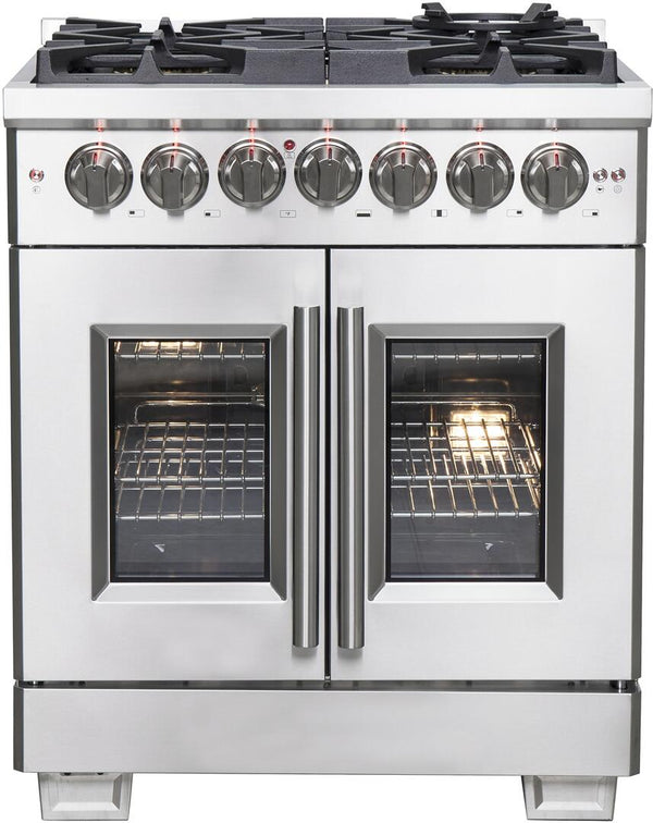 Forno Capriasca 30-Inch Freestanding Dual Fuel Range in Stainless Steel (FFSGS6387-30)