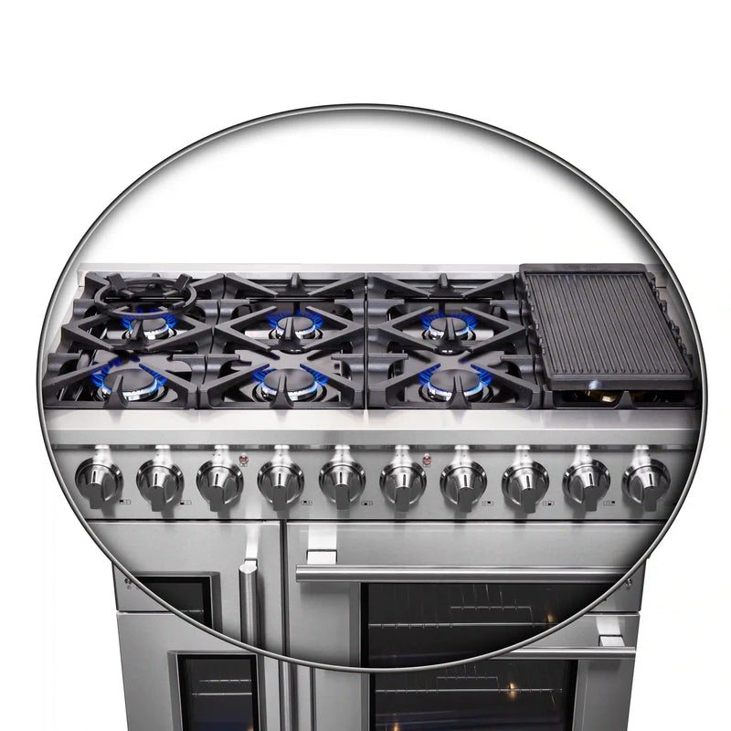 Forno Massimo 48-Inch French Door Gas Range in Stainless Steel (FFSGS6439-48)