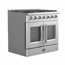 Forno 36-Inch Galiano Gas Range with 6 Gas Burners, 83,000 BTUs, & French Door Gas Oven in Stainless Steel (FFSGS6444-36)