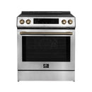 Forno 5-Piece Appliance Package - 30-Inch Induction Range, Under Cabinet Range Hood, French Door Refrigerator, Dishwasher, and 30-Inch Microwave Drawer in Stainless Steel