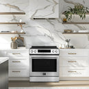 Forno 5-Piece Appliance Package - 30-Inch Induction Range, Under Cabinet Range Hood, French Door Refrigerator, Dishwasher, and 30-Inch Microwave Drawer in Stainless Steel