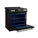 Forno Espresso Donatello 30-Inch Induction Range in Black with Brass Handle (FFSIN0905-30BLK)