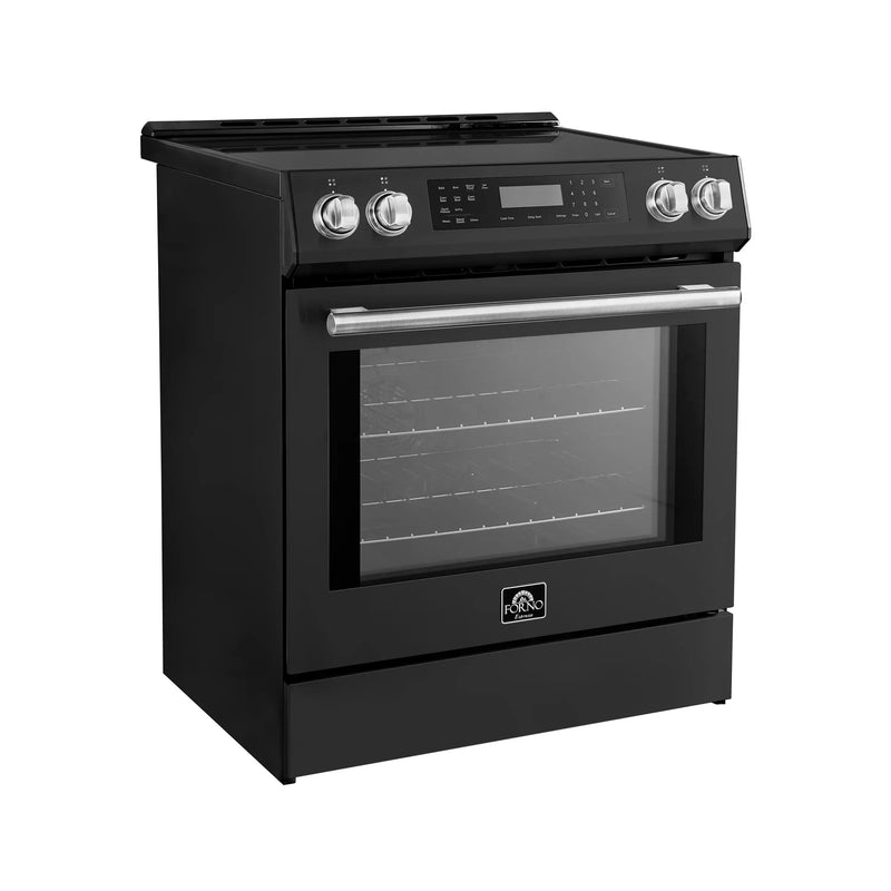 Forno Espresso Donatello 30-Inch Slide-In Induction Range in Black with Brass Handle (FFSIN0905-30BLK)