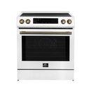 Forno Espresso Donatello 30-Inch Induction Range in White with Stainless Steel Handle (FFSIN0905-30WHT)