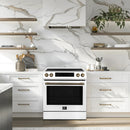 Forno 2-Piece Appliance Package - 30-Inch Induction Range and 36-Inch Side by Side Refrigerator with Water Dispenser in White with Stainless Steel Handle (FBDL-015-09CAUS)