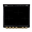 Forno Leonardo Espresso 30-Inch Slide-In Black Induction Range with Antique Brass Trim (FFSIN0982-30BLK)