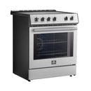 Forno 4-Piece Appliance Package - 30-Inch Induction Range, Under Cabinet Range Hood, French Door Refrigerator with Water Dispenser, and Dishwasher in Stainless Steel