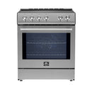 Forno 4-Piece Appliance Package - 30-Inch Induction Range, Under Cabinet Range Hood, French Door Refrigerator with Water Dispenser, and Dishwasher in Stainless Steel