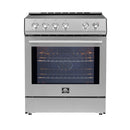 Forno 4-Piece Appliance Package - 30-Inch Induction Range, Under Cabinet Range Hood, French Door Refrigerator with Water Dispenser, and Dishwasher in Stainless Steel