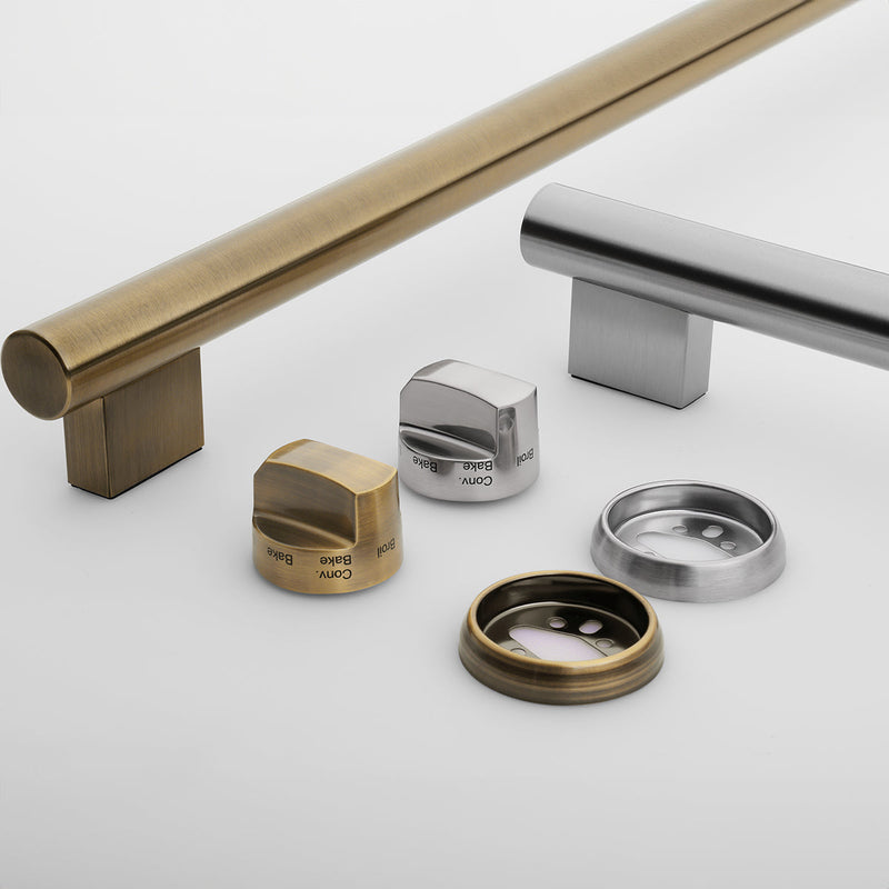 Forno 5-Piece Appliance Package - 30-Inch Inducton Range, Under Cabinet Range Hood, Refrigerator with Water Dispenser, Dishwasher, and  24-Inch Microwave Oven in Black with Antique Brass Trim