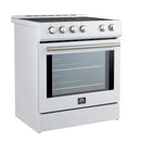 Forno 2-Piece Appliance Package - 30-Inch Slide-In Induction Range and 31-Inch Refrigerator, Right Hinge in White with Stainless Steel Handle (FBDL-014-06CAUS)