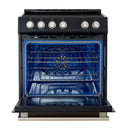 Forno Leonardo Espresso 30-Inch Slide-In Black Induction Range with Stainless Steel Trim (FFSIN0982-30BLK)
