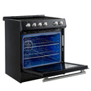Forno 2-Piece Appliance Package - 30-Inch Slide-In Induction Range and 36-Inch Side by Side Refrigerator with Water Dispenser in Black with Stainless Steel Handle (FBDL-014-14CAUS)