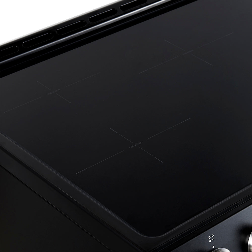 Forno Leonardo Espresso 30Inch SlideIn Black Induction Range with Br