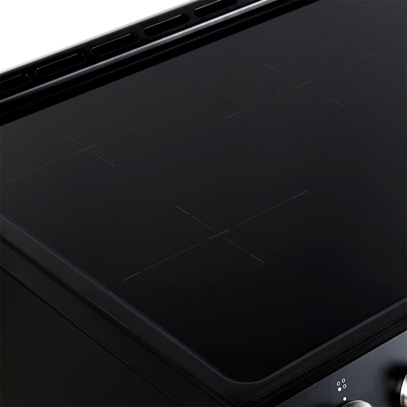 Forno 5-Piece Appliance Package - 30-Inch Inducton Range, Under Cabinet Range Hood, Refrigerator, Dishwasher, and 24-Inch Microwave Oven in Black with Antique Brass Trim