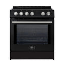 Forno 2-Piece Appliance Package - 30-Inch Slide-In Induction Range and 36-Inch Side by Side Refrigerator with Water Dispenser in Black with Stainless Steel Handle (FBDL-014-14CAUS)