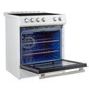 Forno 2-Piece Appliance Package - 30-Inch Slide-In Induction Range and 36-Inch French Door Refrigerator in White with Stainless Steel Handle (FBDL-014-08CAUS)