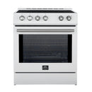Forno Leonardo Espresso 30-Inch Slide-In White Induction Range with Stainless Steel Trim (FFSIN0982-30WHT)