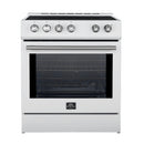 Forno 2-Piece Appliance Package - 30-Inch Slide-In Induction Range and 31-Inch Refrigerator, Left Hinge in White with Stainless Steel Handle (FBDL-014-07CAUS)