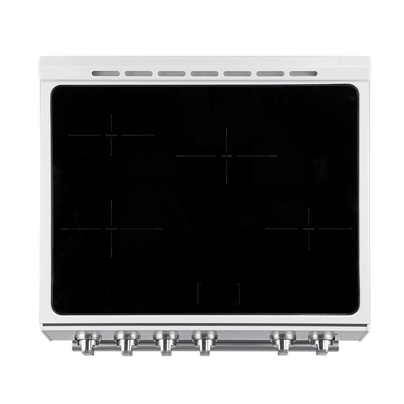 Forno Leonardo Espresso 30-Inch Slide-In White Induction Range with Stainless Steel Trim (FFSIN0982-30WHT)