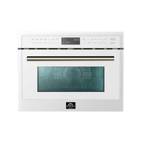 Forno Oliena Espresso 24-Inch 1.6 Cu.ft Compact Oven in White with Brass Handle (FMWDR3093-24WHT)