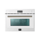 Forno 4-Piece Appliance Package - 36-Inch Galiano Gas Range, 60-Inch Refrigerator, Dishwasher, & 24-Inch Microwave Oven in White with Antique Brass Handle