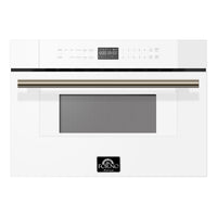 Forno Capoliveri Espresso 30-Inch 1.2 Cu.ft  Microwave Drawer in White with Antique Brass Trim (FMWDR3000-30WHT)