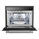 Forno Antico 5-Piece Appliance Package - 36-Inch Gas Range, 36-Inch Hood, 36-Inch Refrigerator, 24-Inch Dishwasher, & 24-Inch Microwave Oven in Black with Antique Brass Trim