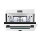 Forno 5-Piece Appliance Package - 30-Inch Electric Range, Under Cabinet Range Hood, Refrigerator with Water Dispenser, Dishwasher, and 24-Inch Microwave Oven in White with Antique Brass Trim