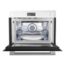 Forno 5-Piece Appliance Package - 30-Inch Inducton Range, Under Cabinet Range Hood, Refrigerator with Water Dispenser, Dishwasher, and 24-Inch Microwave Oven in White with Antique Brass Trim