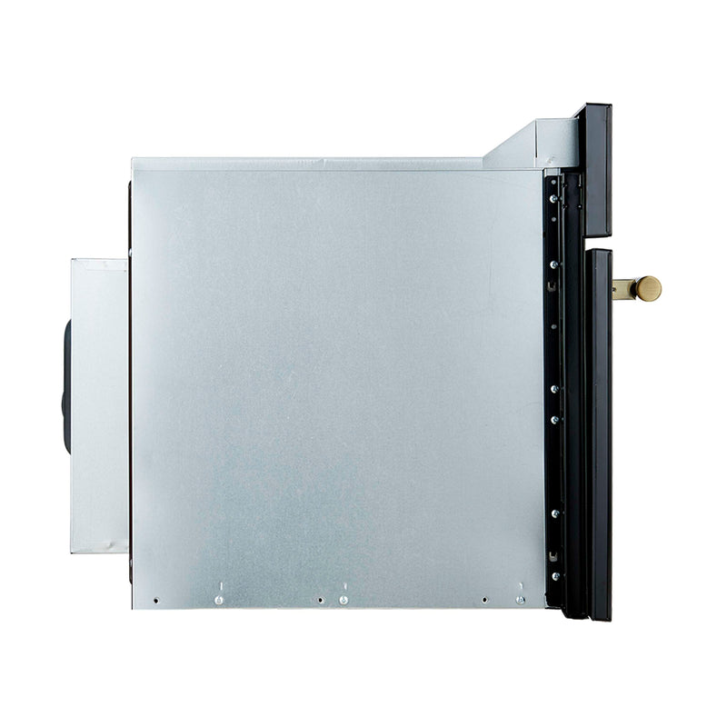 Forno 5-Piece Appliance Package - 30-Inch Induction Range, Under Cabinet Range Hood, Refrigerator, Dishwasher, and  30-Inch Microwave Oven in Black with Antique Brass Trim