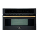 Forno 4-Piece Appliance Package - 36-Inch Gas Range, 60-Inch Convertible Refrigerator with Modern Trim, Dishwasher, and 30-Inch Microwave Oven in Black with Antique Brass Handle