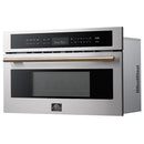 Forno 3-Piece Appliance Package - 48-Inch Spezia Gas Range, 30-Inch Wall Oven in Stainless Steel, & 30-Inch Compact Oven in Stainless Steel