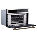Forno 3-Piece Appliance Package - 48-Inch Lseo Gas Rangetop, 30-Inch Double Wall Oven in Stainless Steel, & 30-Inch Compact Oven