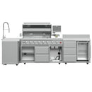 Forno Bulnes Outdoor Kitchen 40-Inch BBQ 95,000 BTU, with 5 Burners, Sear & Rotisserie Infrared Side Burner, 1.8 cu.ft. Beverage Center & White Sintered Stone Countertops (FODKT2520WHT)