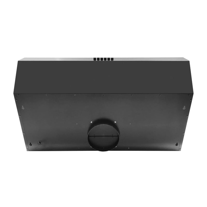 Forno 5-Piece Appliance Package - 30-Inch Gas Range, Under Cabinet Range Hood,  French Door Refrigerator, Dishwasher, and  Microwave Drawer in Black with Antique Brass Trim