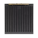 Forno 4-Piece Appliance Package - 30-Inch Gas Range, Under Cabinet Range Hood, Refrigerator, and Dishwasher in Black with Antique Brass Trim